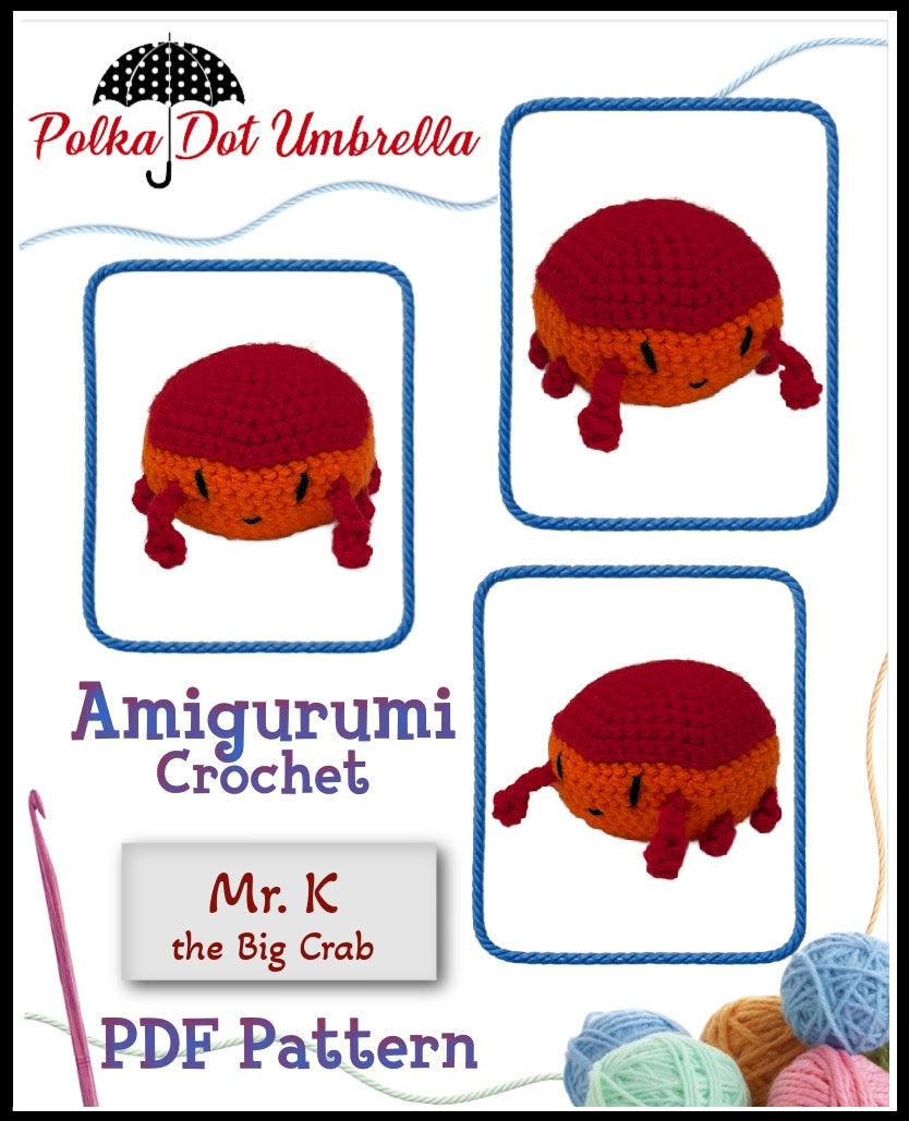 Mr. K the Big Crab Amigurumi Crochet Pattern