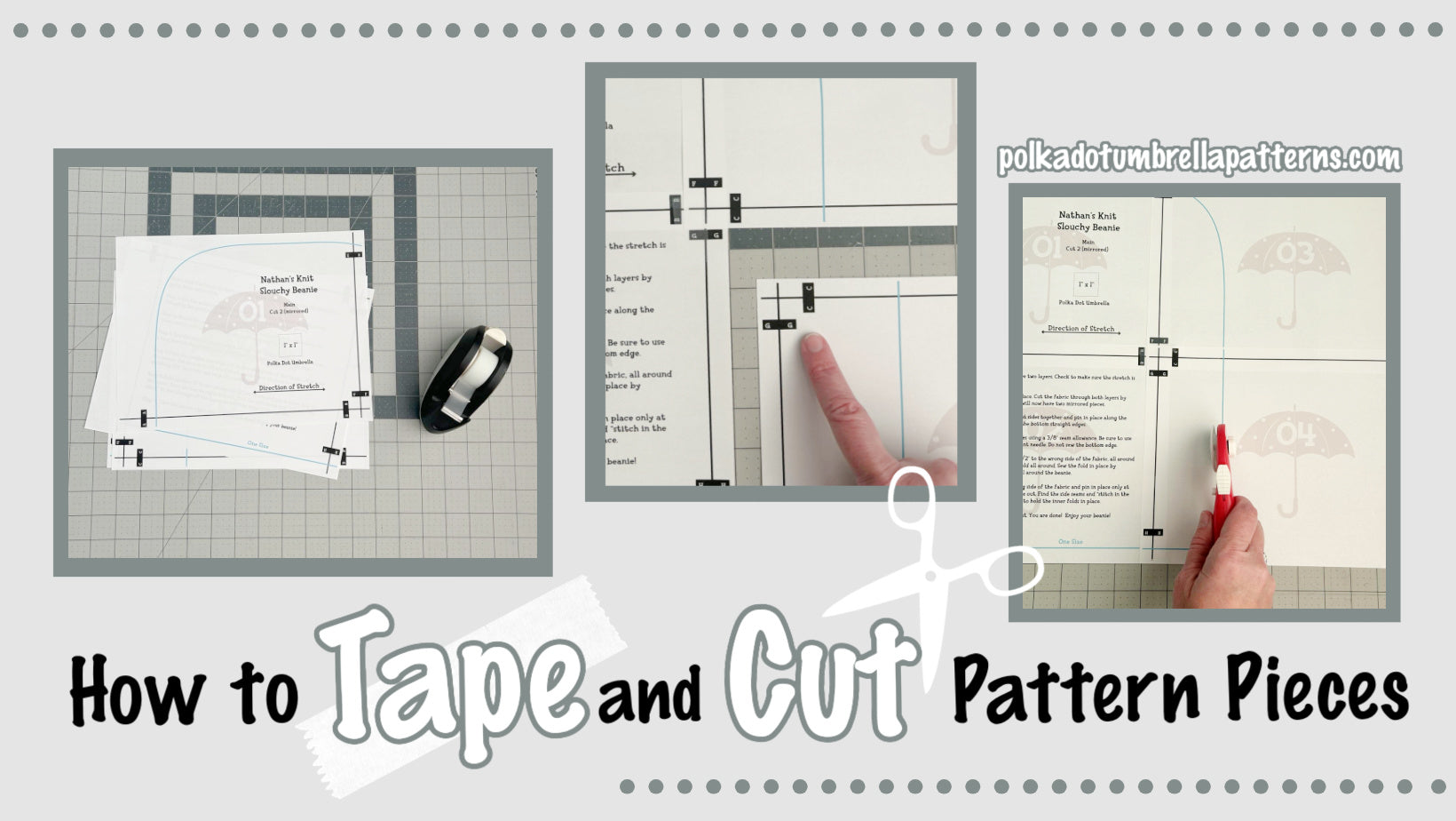 How to Tape & Cut Pattern Pieces – Polka Dot Umbrella