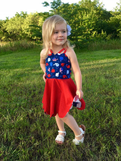 Nina's Reversible Scalloped Top/Dress for Kids