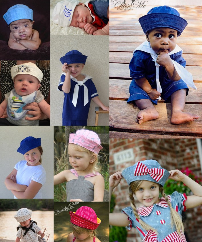 Sawyer's Sailor Hat Sizes Newborn to Adult