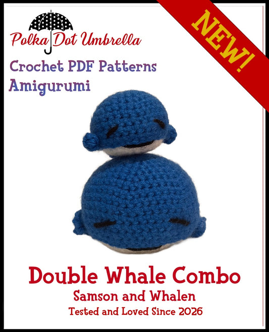 Double Whale Combo: Samson and Whalen Amigurumi Crochet Pattern