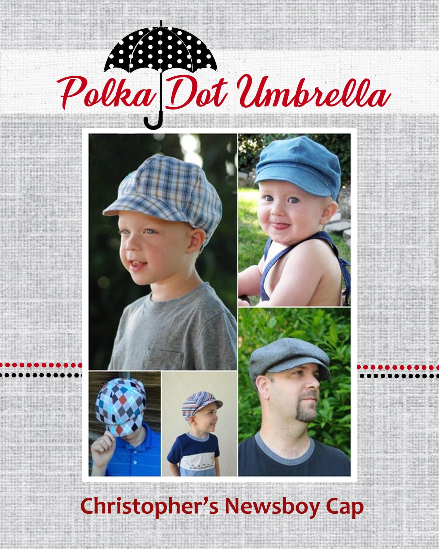 Christopher's Newsboy Cap Sizes Newborn to Adult