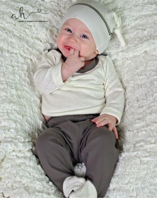 David's Knit Shirt & Footed Pants Set for Babies