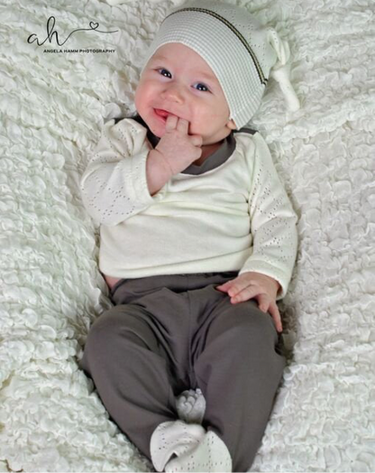 David's Knit Shirt & Footed Pants Set for Babies