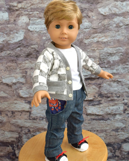 Elijah's Cardigan & Ryker's Pants for Dolls