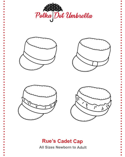 Rue's Cadet Cap Sizes Newborn to Adult