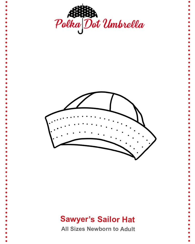 Sawyer's Sailor Hat Sizes Newborn to Adult