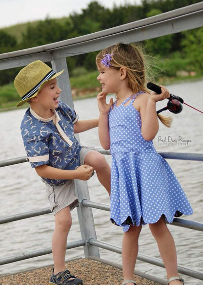 Nina's Reversible Scalloped Top/Dress for Kids