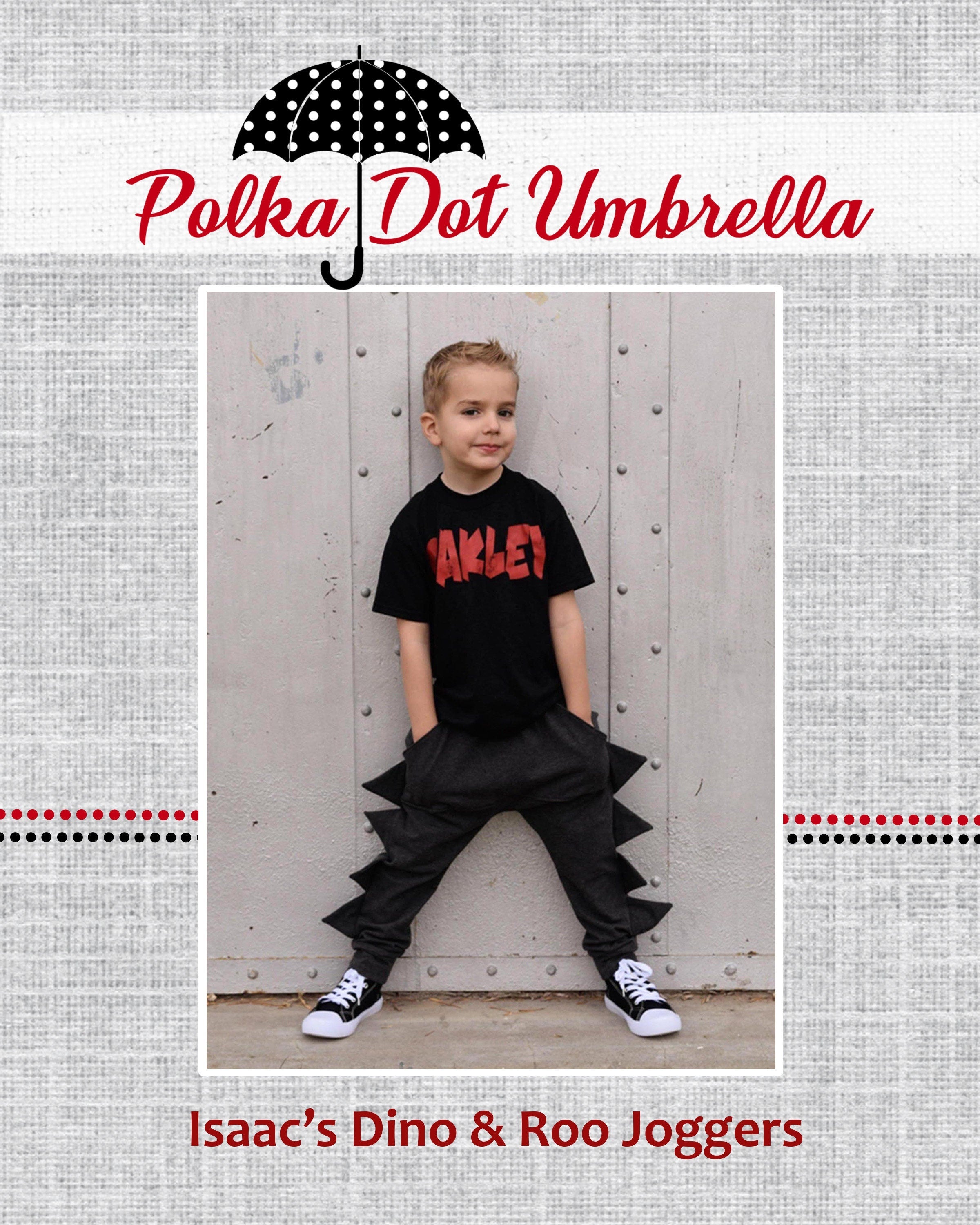 Isaac's Dino & Roo Joggers for Kids – Polka Dot Umbrella